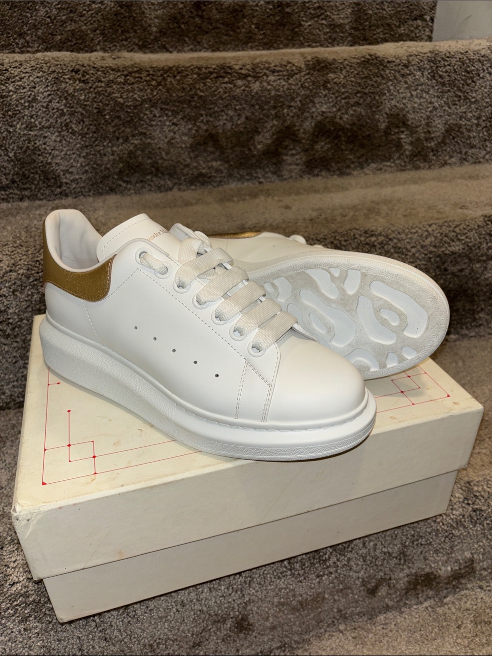 White Alexander McQueen Platform Sneakers